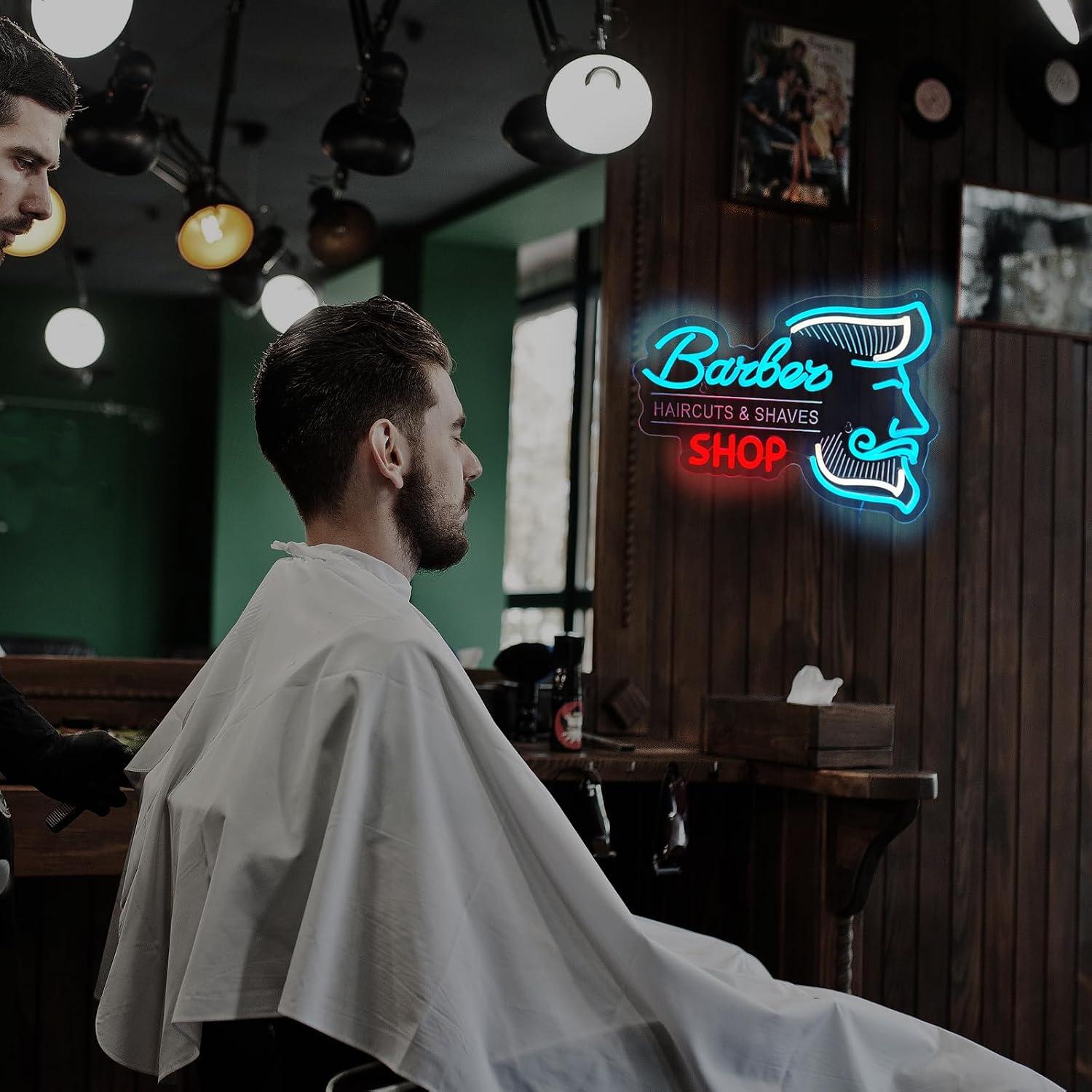Неоновая вывеска для барбершоп – обзор и цена Men'S Grooming Dc