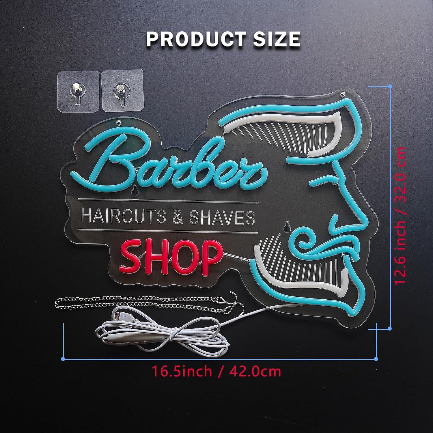Неоновая вывеска для барбершоп – обзор и цена Men'S Grooming Dc